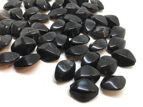 Black beads, The Joy Collection, Bangle Making, Jewelry Making, 17mm Polygon beads, statement necklace, black acrylic beads, black necklace