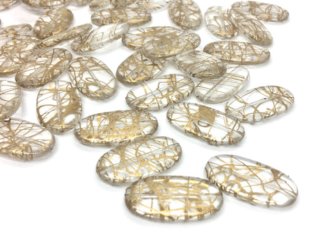 Gold painted Translucent Beads, gold jewelry, 30mm bead, translucent beads, bangle beads, polygon beads, resin beads lucite beads jewelry