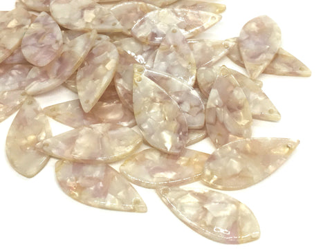 White Teardrop Tortoise Shell Acrylic Blanks Cutout, oval blanks, earring pendant jewelry making, pink cream 38mm 1 Hole earring blanks