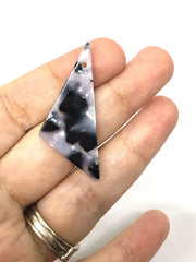 Triangle Black & White Tortoise Shell Acrylic Blanks Cutout, earring pendant jewelry making, 42mm earrings jewelry, 1 Hole earring blank