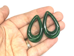 40mm teardrop earrings with 1 hole, teardrop pendant necklace, acrylic teardrop blanks, green earrings, resin earrings, gray earrings