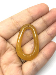 Large 1 Hole Caramel Pendant Beads, tan Acrylic Beads, resin lucite Jewelry Making necklaces Bracelets Earrings, 40mm oval pendant brown