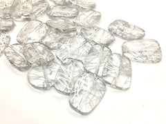 Silver painted Translucent Beads, crystal bead, 29mm bead, translucent beads, bangle beads, polygon beads, resin beads lucite beads jewelry