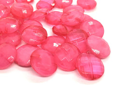 Creamy Hot Pink 20mm Beads, geometric acrylic beads, bracelet necklace earrings, jewelry making, acrylic bangle beads, round pink bead