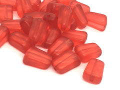 Red FROSTED 21mm Beads, geometric acrylic beads, bracelet necklace earrings, jewelry making, acrylic bangle beads, red beads