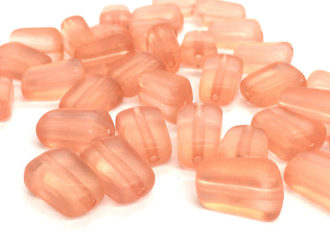 Peach FROSTED 21mm Beads, geometric acrylic beads, bracelet necklace earrings, jewelry making, acrylic bangle beads, peach beads