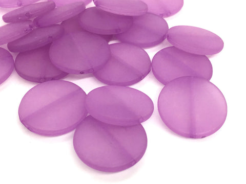 Purple FROSTED round beads, purple circular beads, Bangle Making, Jewelry Making, 27mm Circle Beads, purple Jewelry, purple round beads