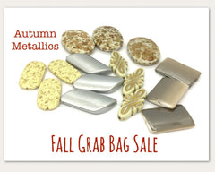 Fall SALE Colored Bead Grab Bag, Metallic Beads, Halloween beads, Halloween jewelry, gold silver beads jewelry, October beads clearance