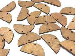 Laser Cut semi circle Cutout Circles, wood Beads, Wire Bracelet or Wood earrings, Tassel Necklace Charm Jewelry focal point, 2 Hole blanks