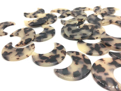 Blonde Tortoise Shell Acrylic Blanks Cutout, Crescent Moon blanks, earring bead jewelry making, 30mm bead, 1 Hole circle bangle single hole