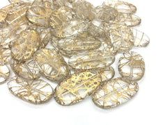 Gold painted Translucent Beads, gold jewelry, 30mm bead, translucent beads, bangle beads, polygon beads, resin beads lucite beads jewelry