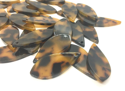 Teardrop Tortoise Shell Acrylic Blanks Cutout, Circle blanks, earring pendant jewelry making, 38mm jewelry, 1 Hole earring blanks, tortoise