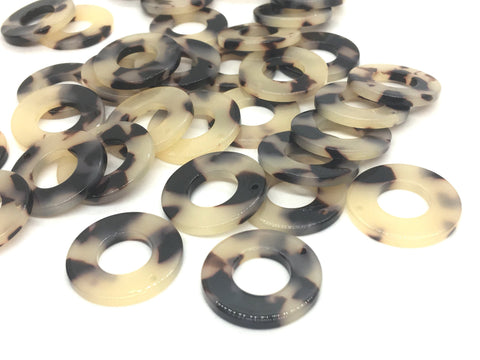 Blonde Tortoise Shell Acrylic Blanks Cutout, Circle blanks, earring bead jewelry making, 22mm circle jewelry, 1 Hole circle bangle single