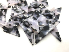 Triangle Black & White Tortoise Shell Acrylic Blanks Cutout, earring pendant jewelry making, 42mm earrings jewelry, 1 Hole earring blank