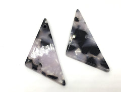 Triangle Black & White Tortoise Shell Acrylic Blanks Cutout, earring pendant jewelry making, 42mm earrings jewelry, 1 Hole earring blank