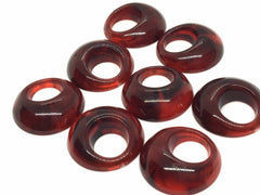 Resin Red Acrylic circles, 20mm donut hole circle, tortoise shell hoop earrings, craft supplies jewelry making, necklace chain pendant