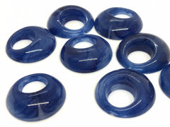 Resin Blue Acrylic circles, 20mm donut hole circle, tortoise shell hoop earrings, craft supplies jewelry making, necklace chain pendant