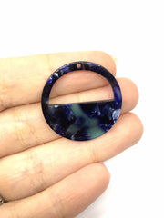 Black Blue Green Tortoise Shell Acrylic Blanks Cutout, Circle blanks, earring bead jewelry making, 30mm circle jewelry, 1 Hole circle bangle