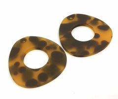 Brown Tortoise Shell Acrylic Blanks Cutout, Circle blanks, earring pendant jewelry making, 36mm circle jewelry, 1 Hole circle bangle, jewe