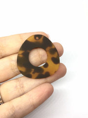 Brown Tortoise Shell Acrylic Blanks Cutout, Circle blanks, earring pendant jewelry making, 36mm circle jewelry, 1 Hole circle bangle, jewe