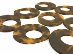 Brown Tortoise Shell Acrylic Blanks Cutout, oblong Circle blanks, earring pendant jewelry making, 42mm circle jewelry, 1 Hole circle bangle