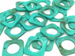 Seafoam Green 25mm acrylic beads, chunky craft supplies for jewelry making, geometric necklace earrings, square circle beads, 1 hole blanks