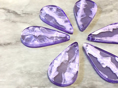 Purple Resin pendant necklace iridescent Tassel Necklace lucite, purple teardrop pendant, long pendant statement necklace for jewelry making