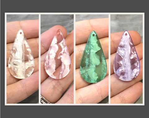 Grab Bag SALE Resin pendant necklace iridescent Tassel Necklace lucite, purple teardrop pendant, long pendant statement necklace for jewelry