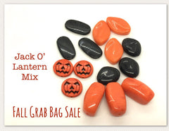 Fall SALE Colored Bead Grab Bag, orange Beads, Halloween beads, Halloween jewelry, orange beads jewelry, October beads clearance