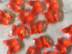 Red Butterfly Beads, 23mm acrylic Beads, resin beads, bracelet necklace acrylic bangle beads, clear jewelry clear bracelet girls jewelry