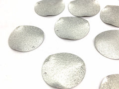 Silver hammered glitter 1 hole metal circle, Jewelry Making necklaces Bracelets or Earring, silver earrings metal blanks for tassel