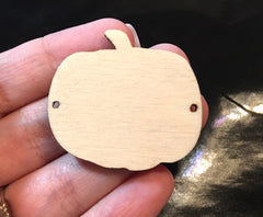 Raw Wood pumpkin 2 hole, jewelry making, bangle bracelet, gift, handmade beads, 1.5 inch size, halloween bracelet jewelry October