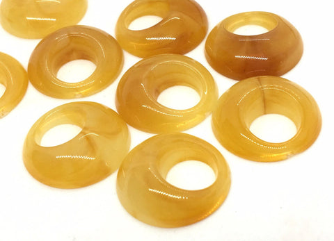 Resin Yellow Acrylic circles, 20mm donut hole circle, tortoise shell hoop earrings, craft supplies jewelry making, necklace chain pendant