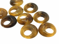 Tortoise Shell Brown Resin Acrylic circles, 20mm donut hole, tortoise shell hoop earrings, craft supplies jewelry making, necklace chain