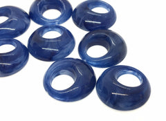 Resin Blue Acrylic circles, 20mm donut hole circle, tortoise shell hoop earrings, craft supplies jewelry making, necklace chain pendant