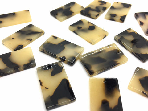 Blonde Tortoise Shell Acrylic Blanks Cutout, rectangle blanks, earring bead jewelry making, 27mm rectangle jewelry, 1 Hole geometric single