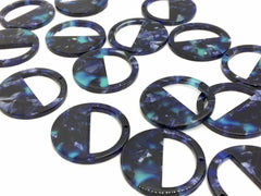 Black Blue Green Tortoise Shell Acrylic Blanks Cutout, Circle blanks, earring bead jewelry making, 30mm circle jewelry, 1 Hole circle bangle