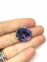 Pink & Aqua blue Acrylic 1 Hole 20mm round circle beads, chunky jewelry earrings, jewelry making, boho hippie drop earring, turquoise purple