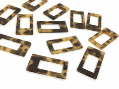 Blonde Tortoise Shell Acrylic Blanks Cutout, rectangle blanks, earring pendant jewelry making, 40mm geometric jewelry 1 Hole necklace tassel