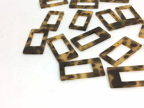 Blonde Tortoise Shell Acrylic Blanks Cutout, rectangle blanks, earring pendant jewelry making, 40mm geometric jewelry 1 Hole necklace tassel