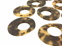 Blonde Tortoise Shell Acrylic Blanks Cutout, oblong Circle blanks, earring pendant jewelry making, 42mm circle jewelry, 1 Hole circle bangle