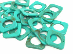 Seafoam Green 25mm acrylic beads, chunky craft supplies for jewelry making, geometric necklace earrings, square circle beads, 1 hole blanks