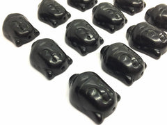 Buddha Magnesite Chunky Beads in Black  - Nugget Dyed Beads for wire bangle Tassel bracelet jewelry makers