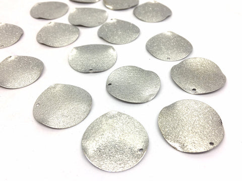 20mm Silver hammered glitter 1 hole metal circle, Jewelry Making necklaces Bracelets or Earring, silver earrings metal blanks for tassel