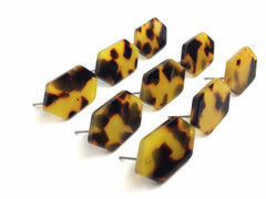 Brown Black Tortoise Shell Acrylic Blanks Cutout, hexagon blanks, earring bead jewelry making, 25mm pierced earring 1 hole earring blanks