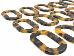 Brown Tortoise Shell Acrylic Blanks Cutout, Oval blanks, earring bead jewelry making, 45mm circle jewelry, 1 Hole oval necklace