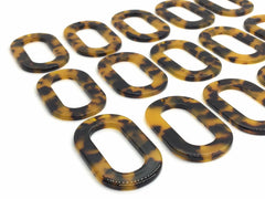 Brown Tortoise Shell Acrylic Blanks Cutout, Oval blanks, earring bead jewelry making, 45mm circle jewelry, 1 Hole oval necklace