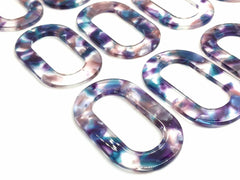 Purple & Resin Tortoise Shell Acrylic Blanks Cutout, Oval blanks, earring bead jewelry making, 45mm circle jewelry, 1 Hole oval necklace