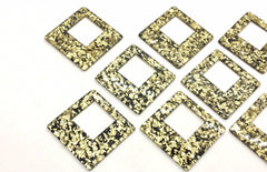 XL Gold Foil Confetti & Resin Diamond Beads 56mm Beads, big acrylic beads necklace earrings, jewelry making acrylic acetate lucite beads