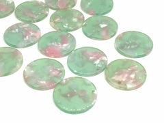 Pink & Green Tortoise Shell Acrylic Blanks Cutout, Circle blanks, earring bead jewelry making, 25mm circle jewelry, 1 Hole circle bangle